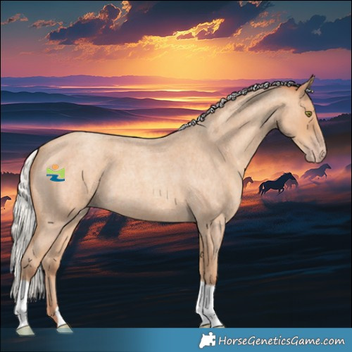 Horse Color:Silver Amber Champagne Roan 