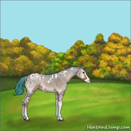 Horse Color:Painted White Spotted Silver Blue Onyx Ice Splash 