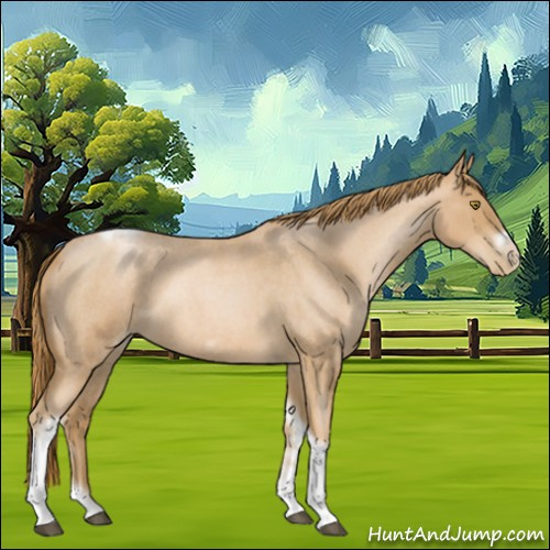 Horse Color:Red Roan Pearl Tobiano Frame