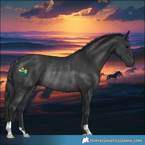 Horse Color:Black Rabicano 