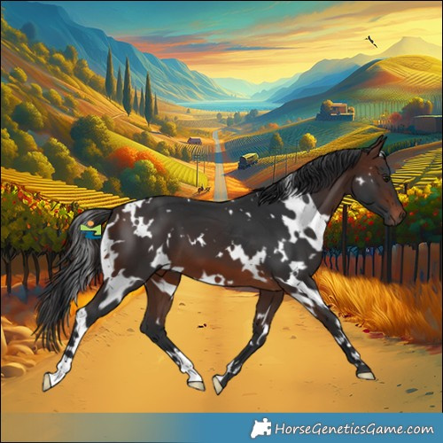 Horse Color:White Spotted Brown 