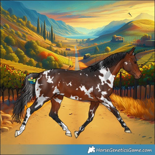Horse Color:White Spotted Brown 
