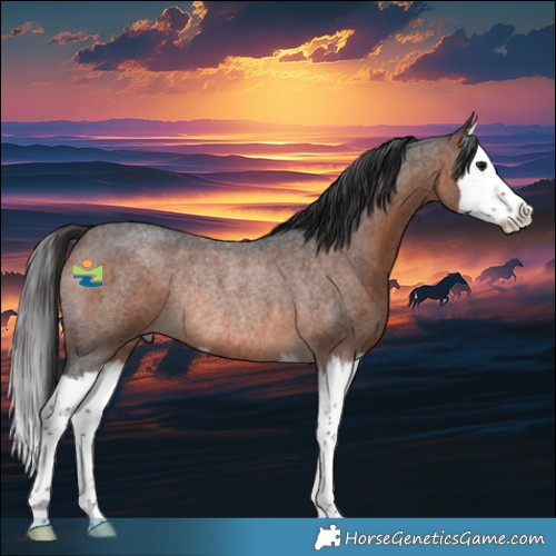 Horse Color:Brown Roan Splash Rabicano 