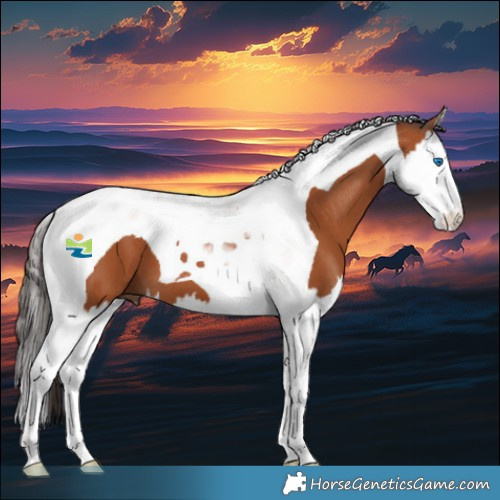 Horse Color:Bay Splash Tobiano 