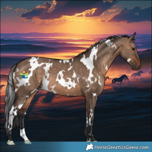Horse Color:White Spotted Brown Dun 