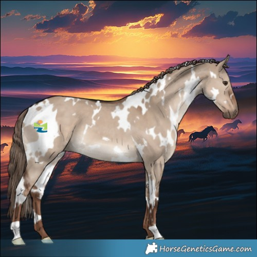 Horse Color:White Spotted Liver Red Dun 