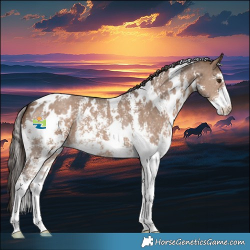Horse Color:White Spotted Liver Red Dun Sabino 