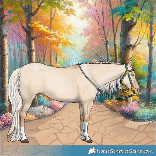 Horse Color:Silver Bay Pearl Dun Tobiano 