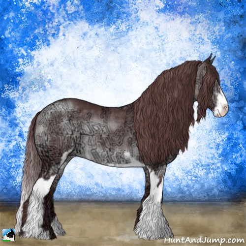 Horse Color:Chocolate Brown Chinchilla Ice Sabino 