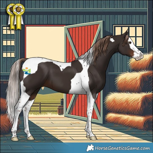 Horse Color:Liver Chestnut Splash Tobiano 