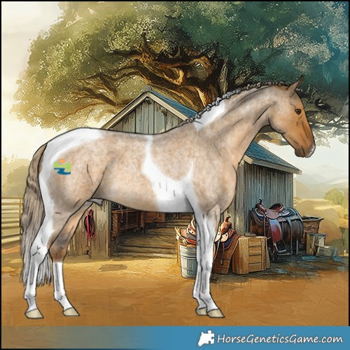 Horse Color:Chocolate Palomino Roan Dun Tobiano 