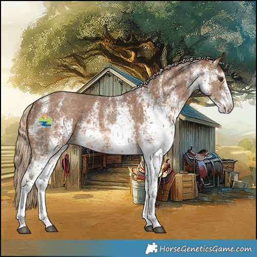 Horse Color:White Spotted Chocolate Palomino Rabicano 