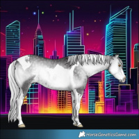 Horse Color:Silver Smoky Blue Onyx Chinchilla Tobiano 