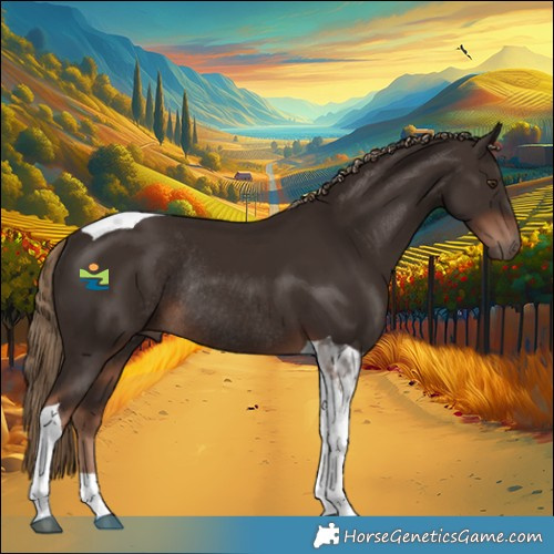 Horse Color:Liver Chestnut Tobiano Rabicano 