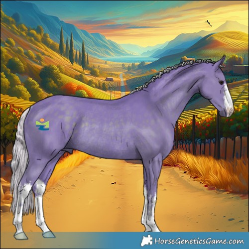Horse Color:Watercolor White Spotted Silver Black Rabicano 