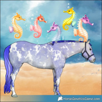 Horse Color:Watercolor White Spotted Bay Ice Dun 