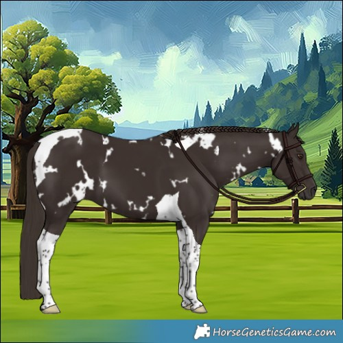 Horse Color:White Spotted Liver Chestnut Tobiano