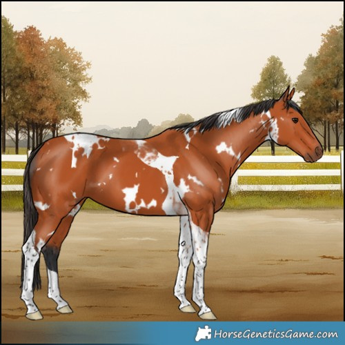 Horse Color:White Spotted Bay Tobiano