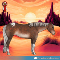 Horse Color:Silver Brown Tobiano Varnish Rabicano 