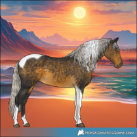 Horse Color:Silver Buckskin Tobiano 