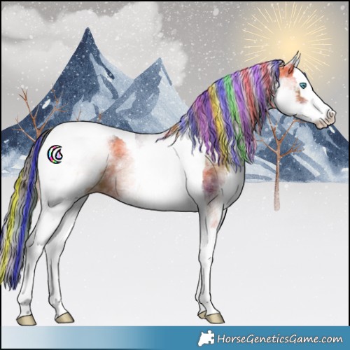 Horse Color:Painted Nacre White Spotted Bay Splash Tobiano 