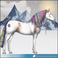 Horse Color:Painted Nacre White Spotted Bay Splash Tobiano 