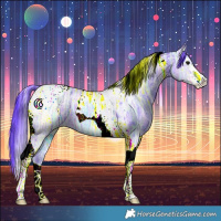 Horse Color:Watercolor Black Ice Tobiano