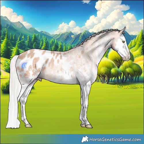 Horse Color:White Spotted Silver Sable Champagne Splash Appaloosa Rabicano 