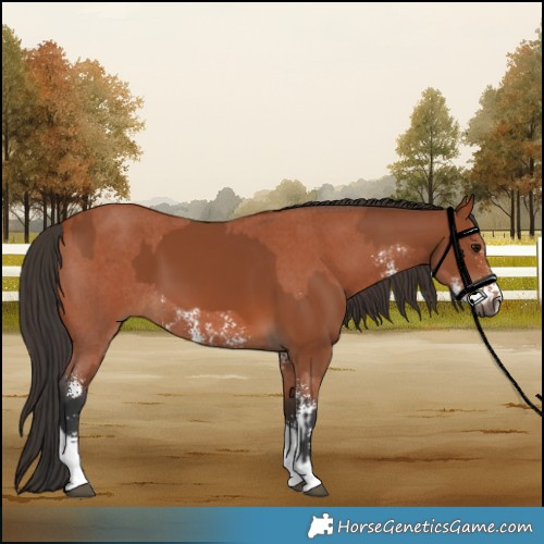 Horse Color:Bay Sabino Tobiano Rabicano and Bay Sabino Rabicano