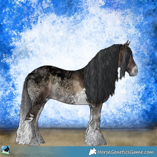 Horse Color:Brown Ice Onyx Tobiano 
