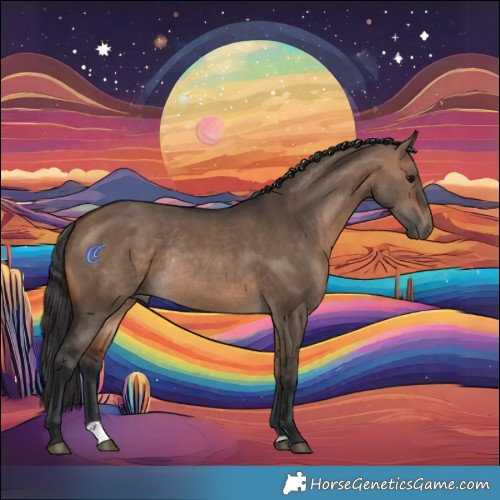 Horse Color:Bay Dun Rabicano 