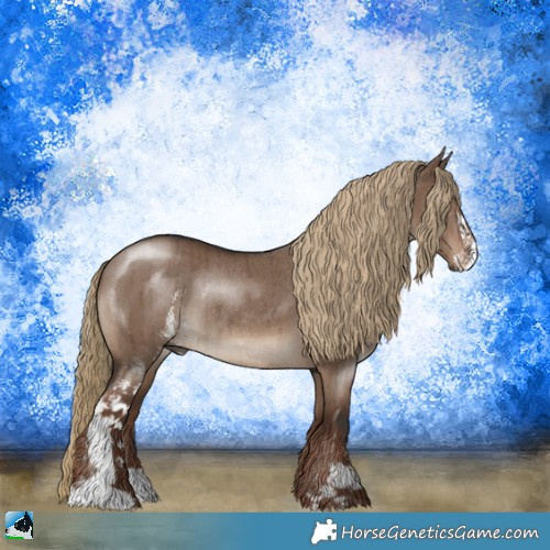 Horse Color:Liver Red Dun Sabino Rabicano Brindle 
