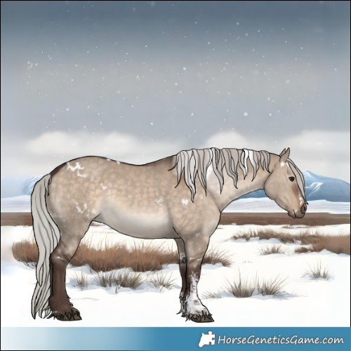 Horse Color:White Spotted Silver Brown Dun Sabino 