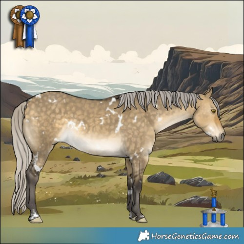 Horse Color:White Spotted Silver Buckskin Dun 
