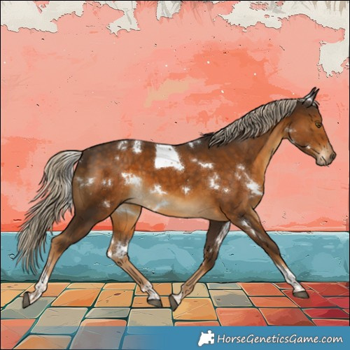 Horse Color:White Spotted Chocolate Palomino Tobiano 
