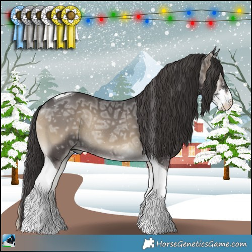 Horse Color:Smoky Blue Onyx Ice Sabino Tobiano Rabicano 