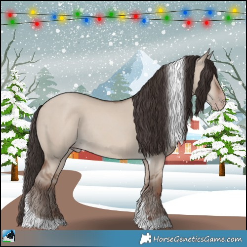 Horse Color:Classic Champagne Dun Tobiano Rabicano 