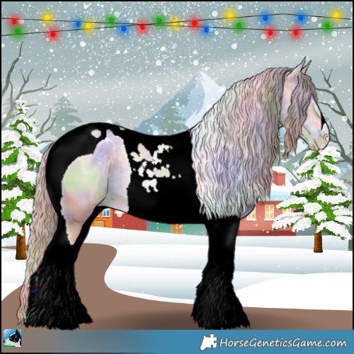 Horse Color:Nacre Perlino Ice Tobiano Rabicano 
