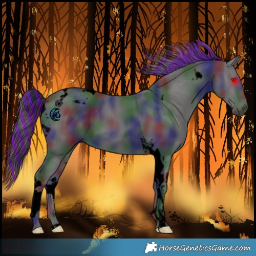 Horse Color:Void Painted Nacre Smoky Black Tobiano