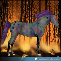 Horse Color:Void Painted Nacre Smoky Black Tobiano