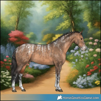 Horse Color:Powder White Bay Dun and Powder White Brown Dun
