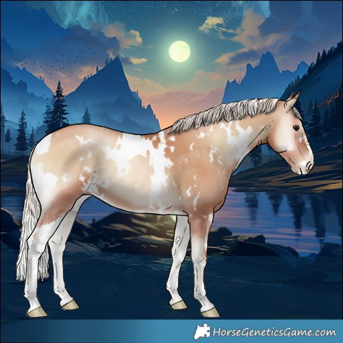 Horse Color:White Spotted Silver Blue Onyx Pearl Sabino