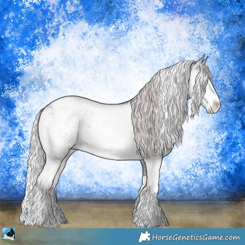 Horse Color:Chocolate Silver Black Chinchilla Ice Sabino 