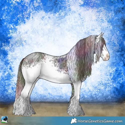 Horse Color:Nacre White Spotted Chocolate Brown Chinchilla Ice Sabino 
