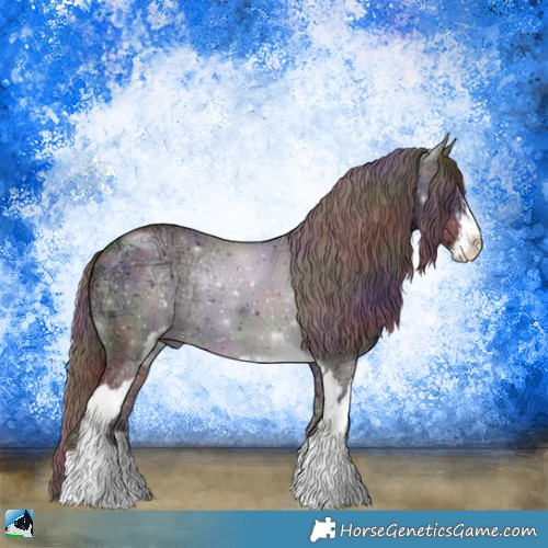 Horse Color:Nacre Chocolate Black Chinchilla Ice Sabino 