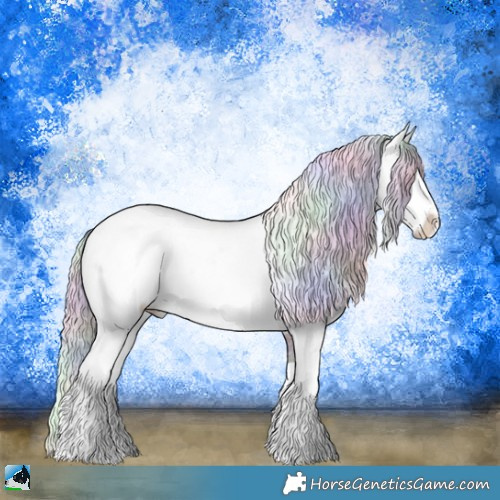 Horse Color:Nacre Silver Brown Chinchilla Ice Sabino 