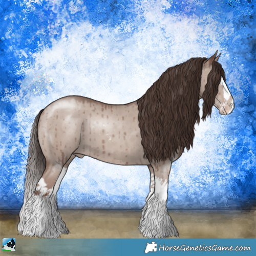 Horse Color:Classic Champagne Dun Mushroom Sabino Splash Brindle 