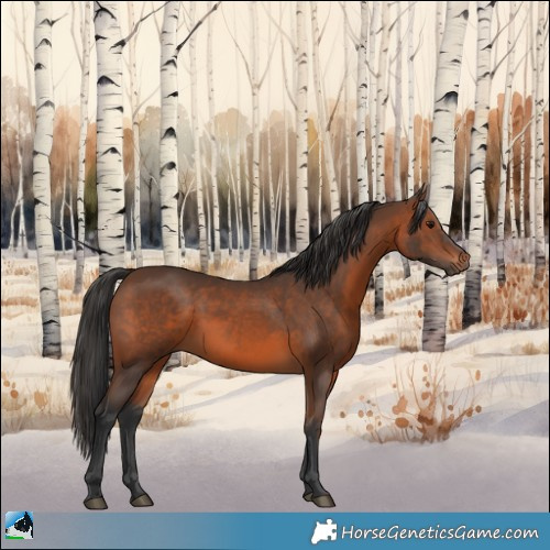 Horse Color:Brown Rabicano 