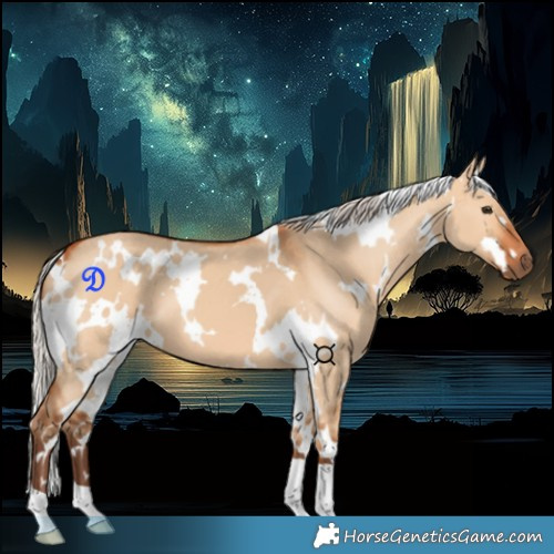 Horse Color:White Spotted Silver Bay Dun