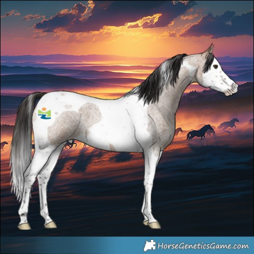 Horse Color:Brown Roan Dun Splash Tobiano 